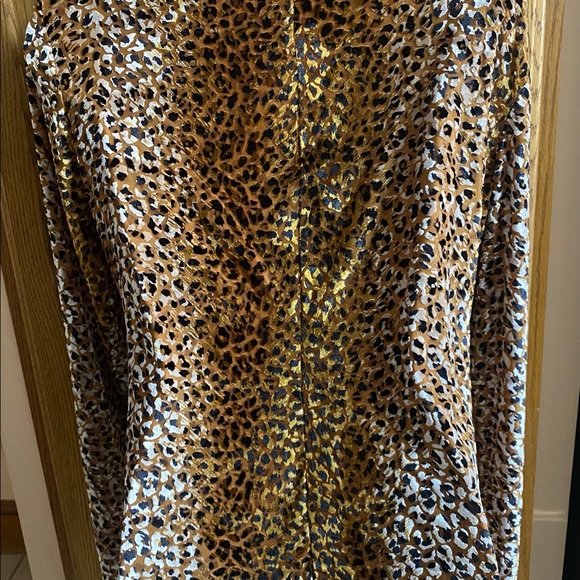 Cache Stretch Velvet Leopard Print Top Size Large - Picture 2 of 8